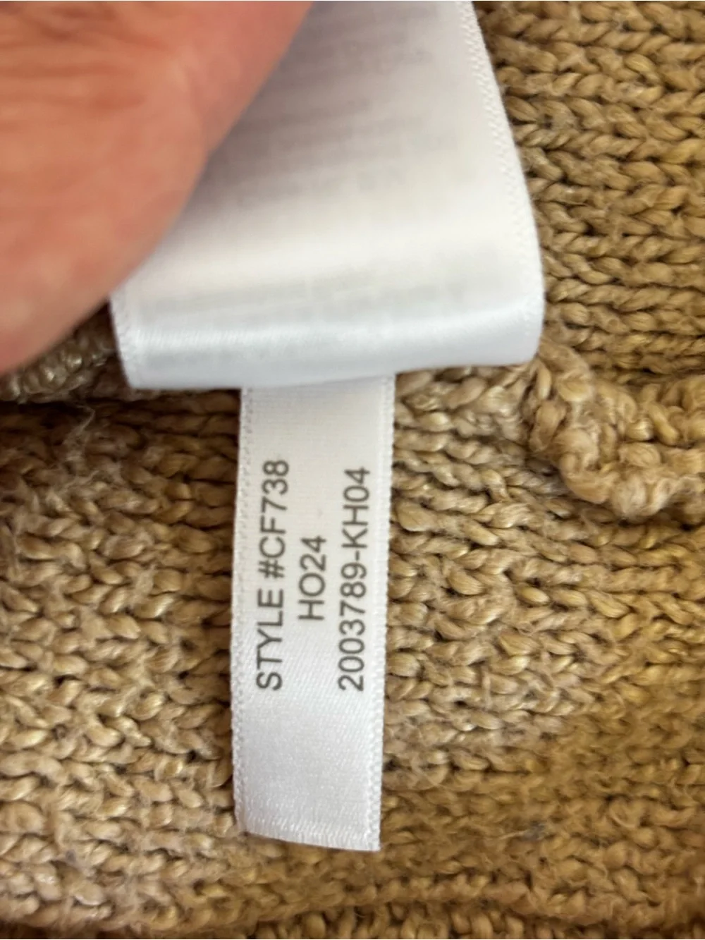 J.Crew Cable Knit Rolled Neck Sweater Large Tan Cotton Blend Fisherman Knit